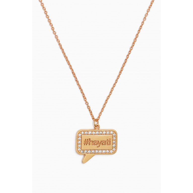 Damas - Speech Bubble #Hayati Diamond Necklace in 14kt Rose Gold