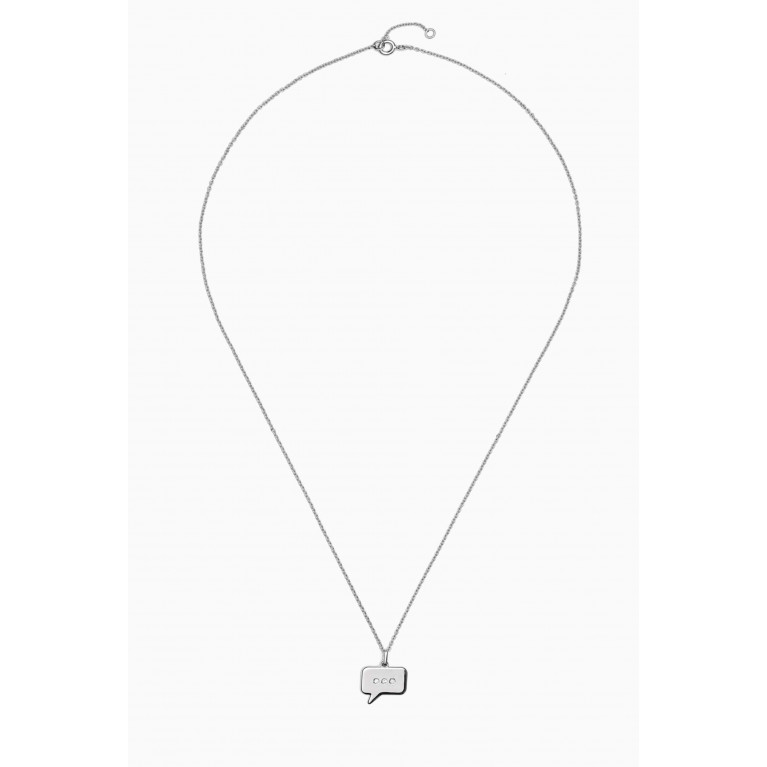Damas - Speech Bubble Diamond Necklace in 14kt White Gold