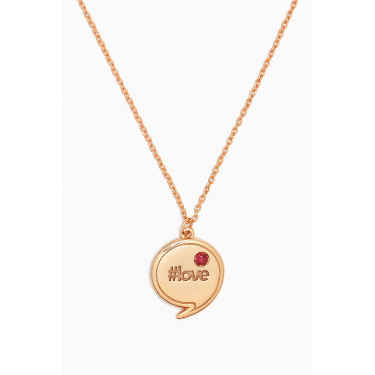 Damas - Speech Bubble #Love Ruby Necklace in 14kt Gold