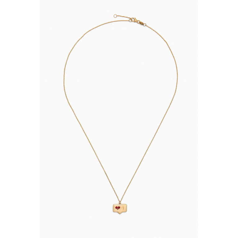 Damas - Speech Bubble Ruby Necklace in 14kt Gold
