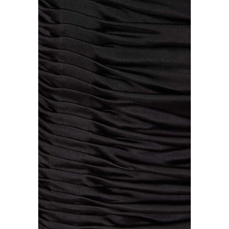 Gauge81 - Maroon Mini Skirt in Viscose-jersey Black