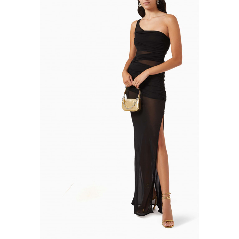 Gauge81 - Moni One-shoulder Maxi Dress in Viscose-blend Black