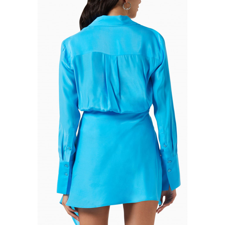 Gauge81 - Gravia Mini Dress in Silk Blue