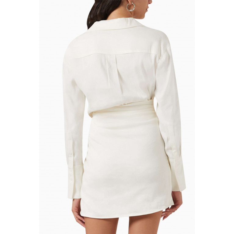 Gauge81 - Puno Mini Shirt Dress in Stretch-linen Blend White
