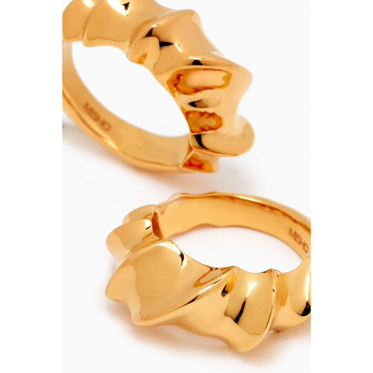 Misho - Faun Ring Set in 22kt Gold-plated Bronze