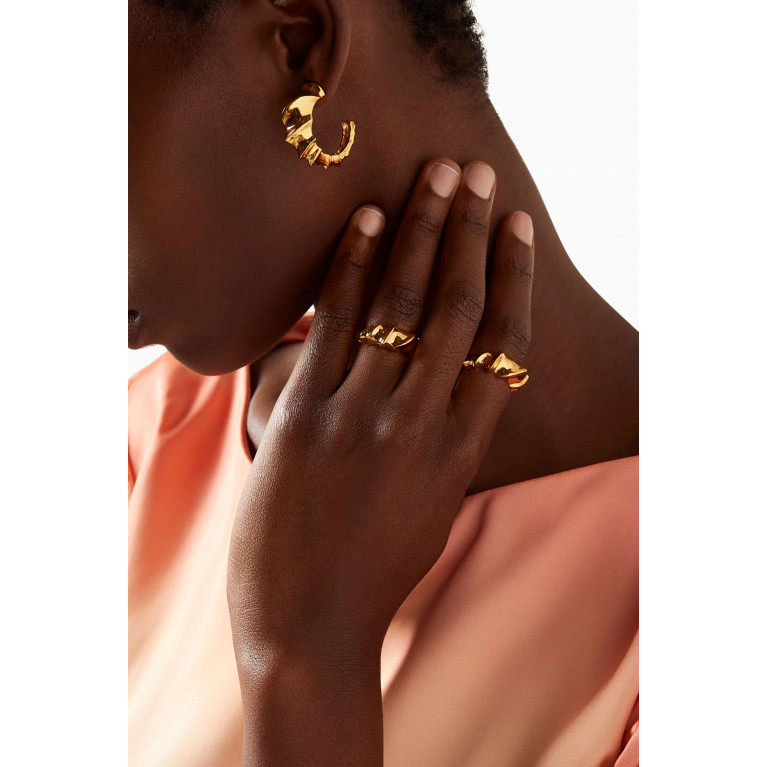 Misho - Faun Ring Set in 22kt Gold-plated Bronze