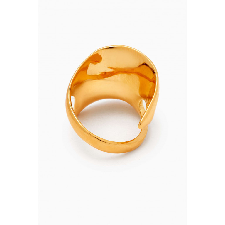 Misho - Tavros Ring in 22kt Gold-plated Bronze