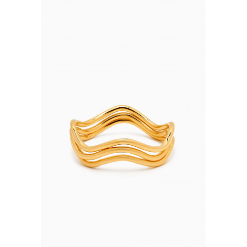 Misho - Pala Wavy Bangles Set in 22kt Gold-plated Bronze
