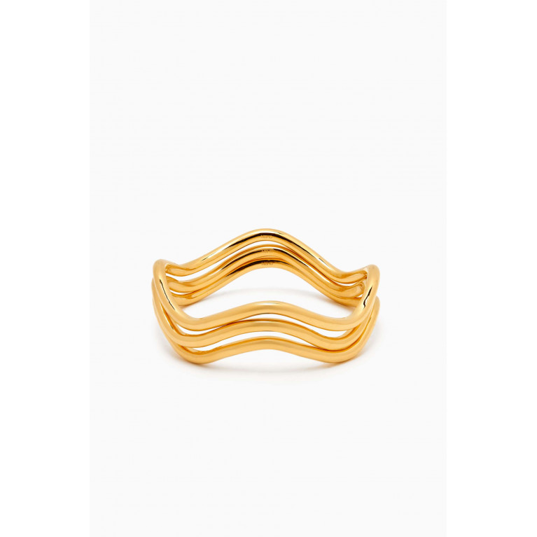 Misho - Pala Wavy Bangles Set in 22kt Gold-plated Bronze