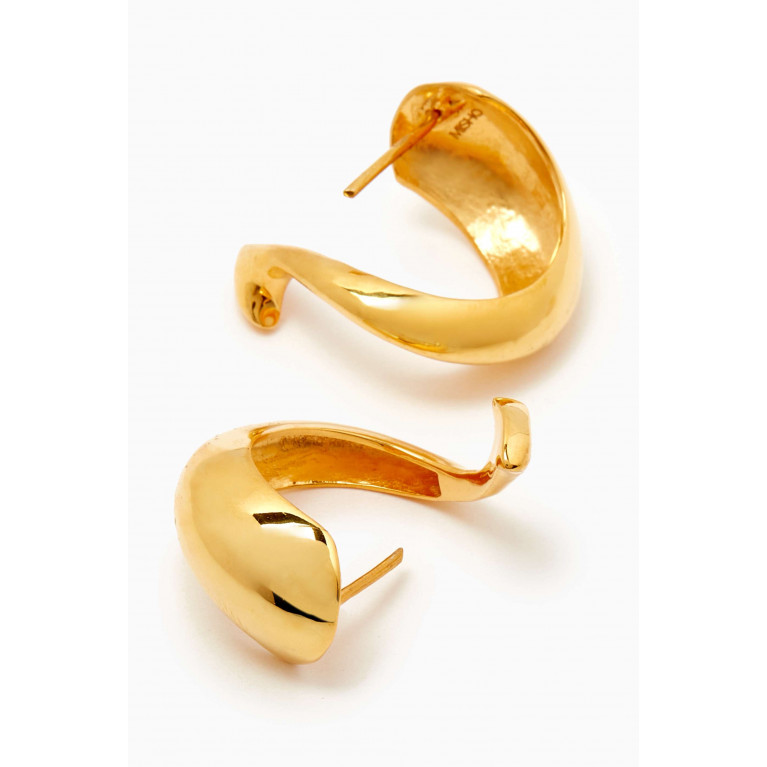 Misho - Sirena Mini Hoop Earrings in 22kt Gold-plated Bronze