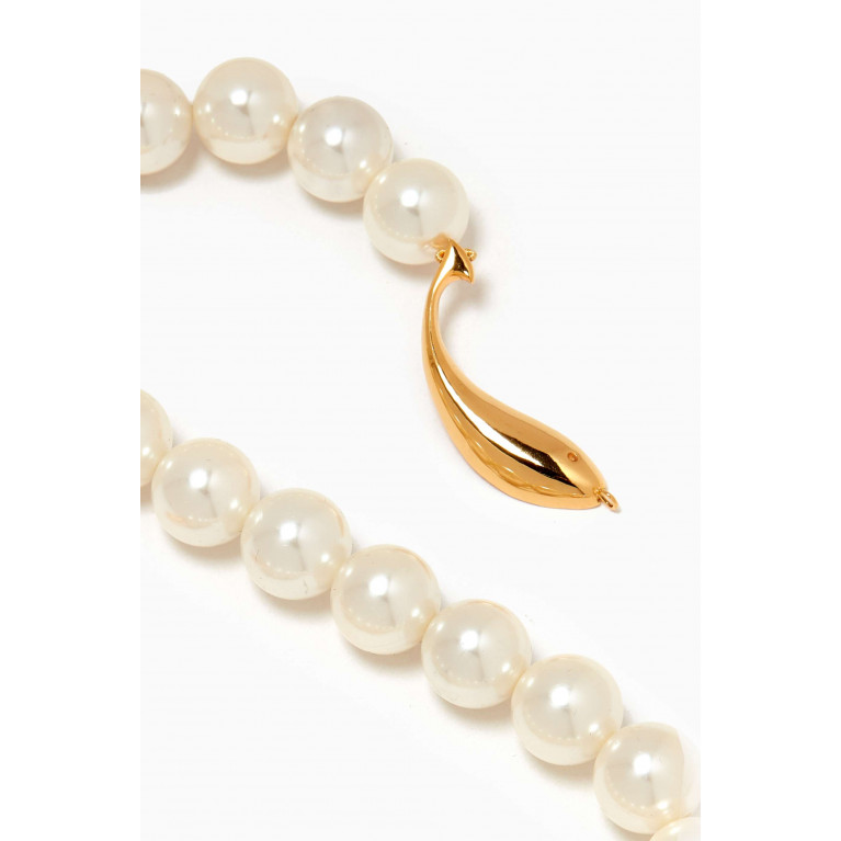 Misho - Sirena Pearl Necklace in 22kt Gold-plated Bronze