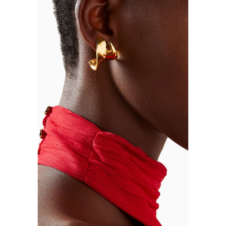 Misho - Tavros Earrings in 22kt Gold-plated Bronze