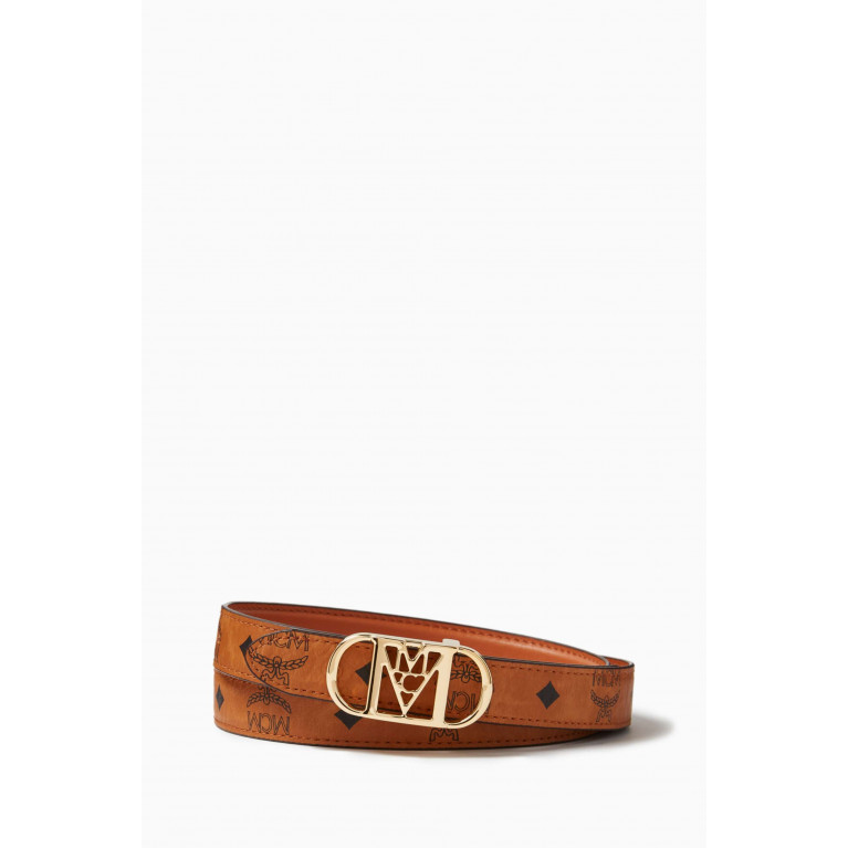 MCM - Mode Mena Reversible Belt in Leather & Signature Visetos