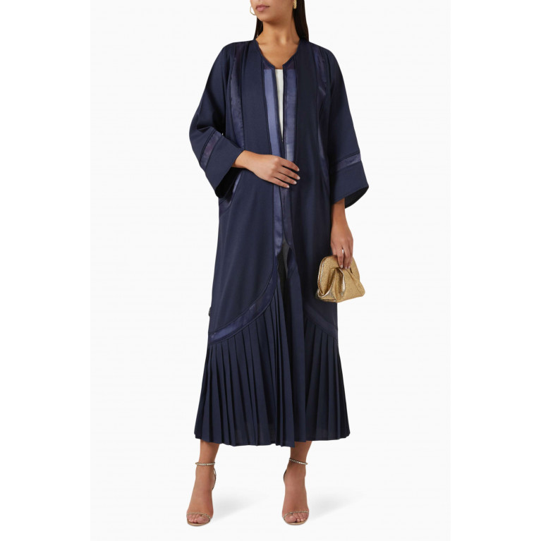 Beige Collection - Pleated Panel Abaya Blue