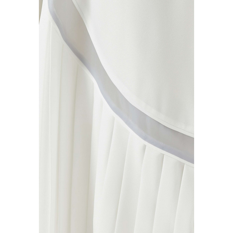 Beige Collection - Pleated Panel Abaya White