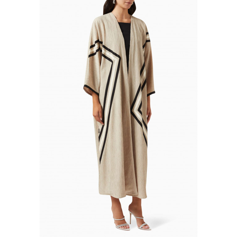 Beige Collection - Contrast Tape Abaya
