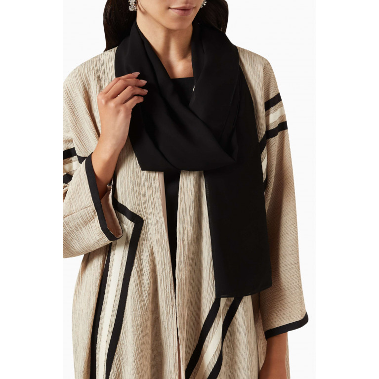 Beige Collection - Contrast Tape Abaya
