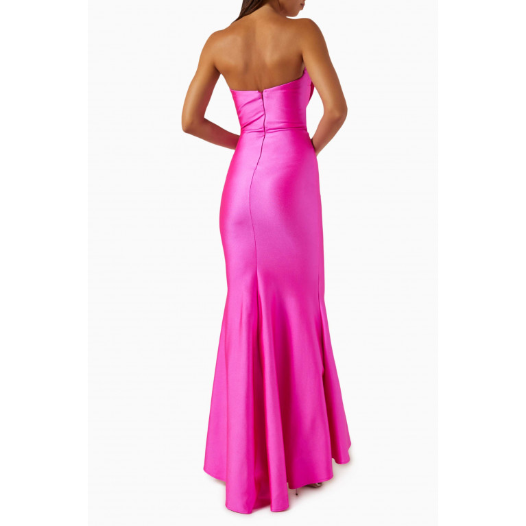 Nicole Bakti - Strapless Gown in Stretch-jersey Pink