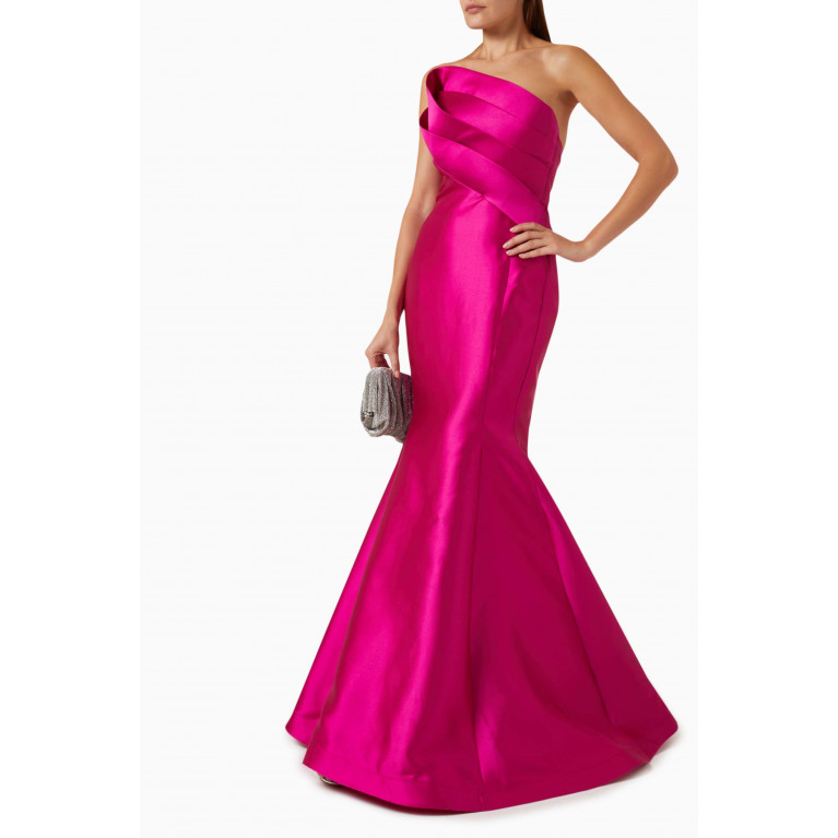 Nicole Bakti - Strapless Gown in Stretch-taffeta Pink