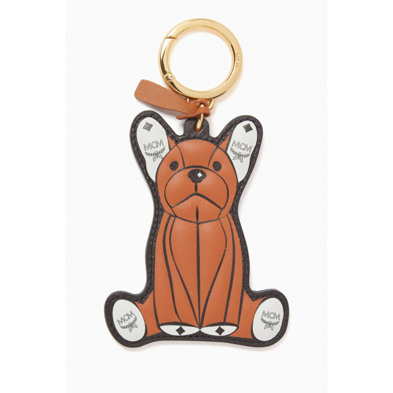 MCM - Bulldog Charm Keychain in Leather