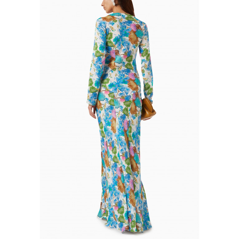 SIEDRES - Senty Floral-print Maxi Dress in Satin