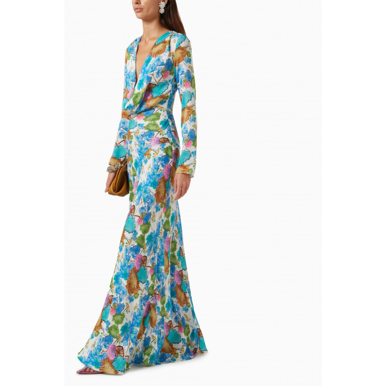 SIEDRES - Senty Floral-print Maxi Dress in Satin