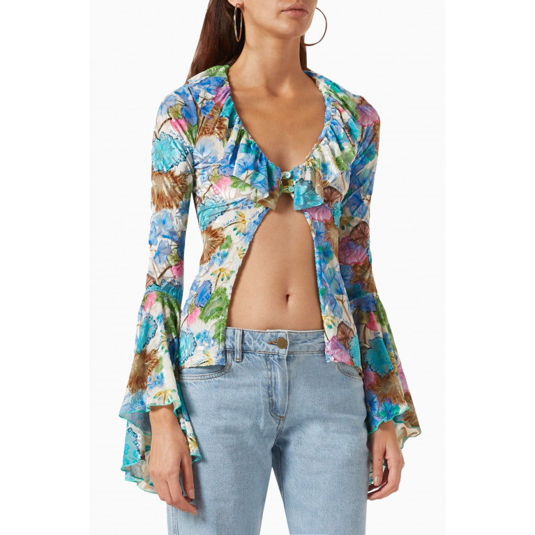 SIEDRES - Hailey Floral Shirt in Velvet