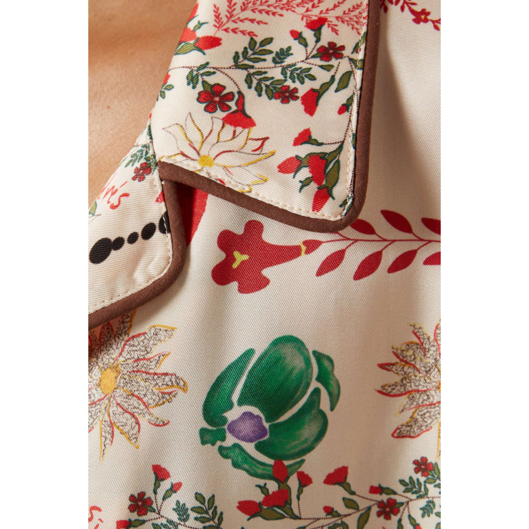 SIEDRES - Nico Floral-print Pyjama Shirt in Satin