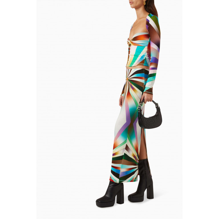 SIEDRES - Lilt Sun-ray Midi Skirt in Knit