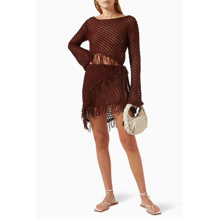 Savannah Morrow - Ammoudi Mini Skirt in Cotton-knit