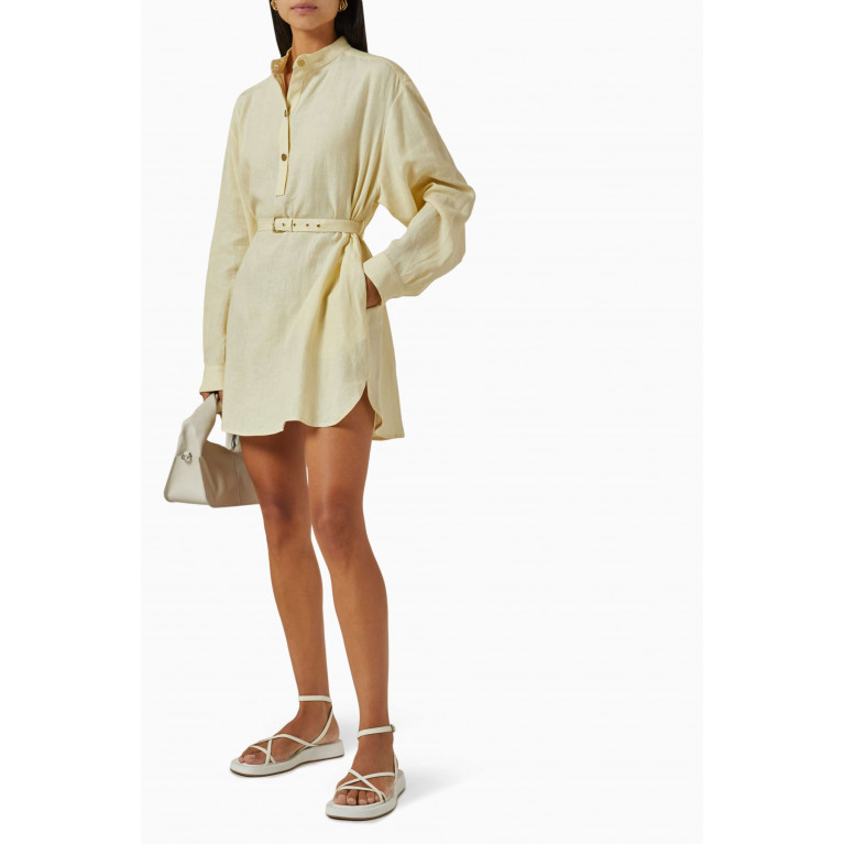 Le Kasha - Tunic Belted Dress in Linen