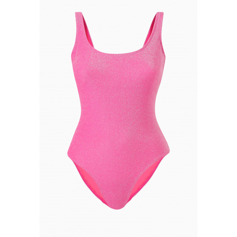 Good American - Sparkle Modern Tank One-piece Swimsuit Pink