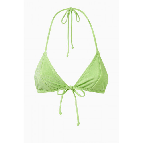 Good American - Sparkle Tiny Ties Bikini Top Green