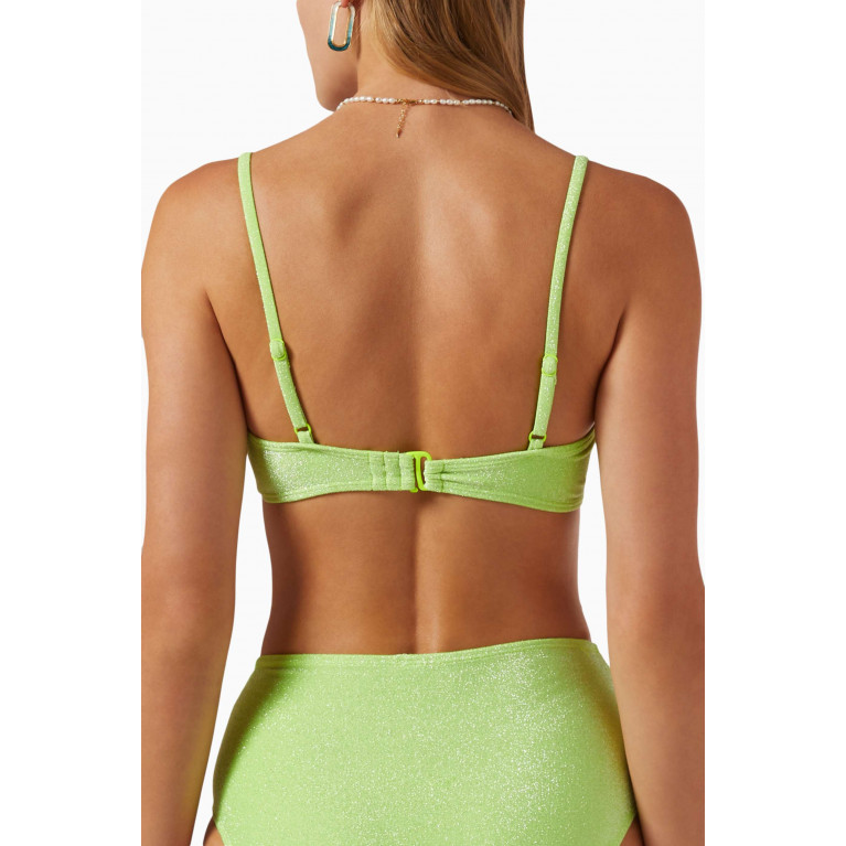 Good American - Sparkle Demi-cup Bikini Top Green