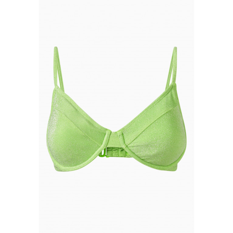 Good American - Sparkle Demi-cup Bikini Top Green