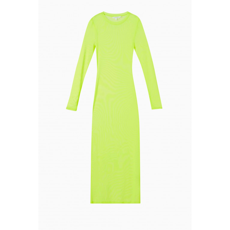 Good American - Sheer Midi Dress in Recycled Mesh Green