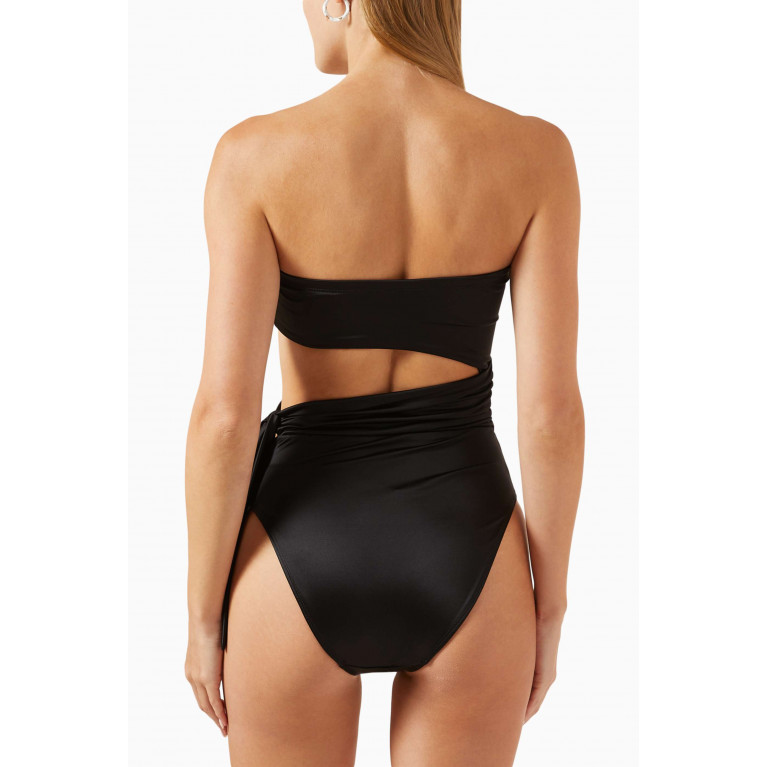 Good American - Side Tie One-piece Swimsuit in Satin