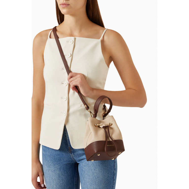 Strathberry - Small Lana Osette Bucket Bag in Grained Leather