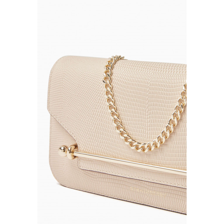 Strathberry - East West Baguette Clutch Bag in Lizard-embossed Leather
