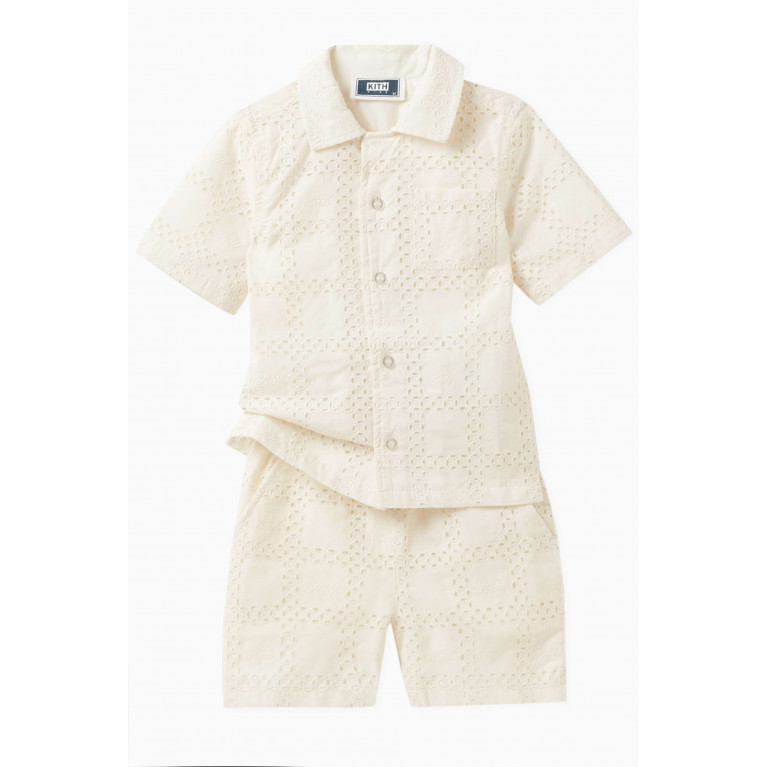 Kith - Broderie Logo Camp Shirt in Cotton
