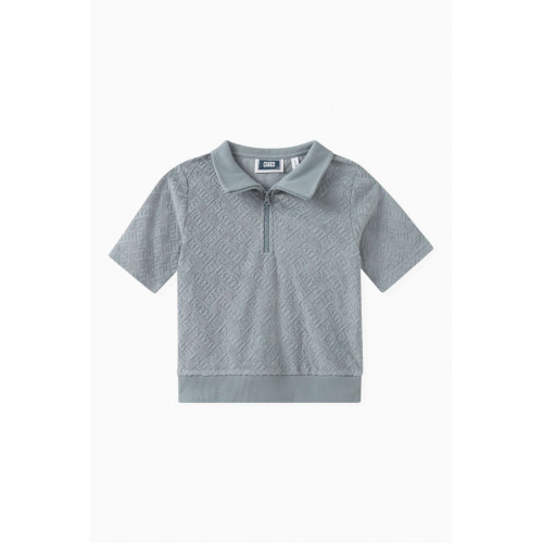 Kith - Short Sleeved Monogram Zip Polo in Cotton-blend Terry