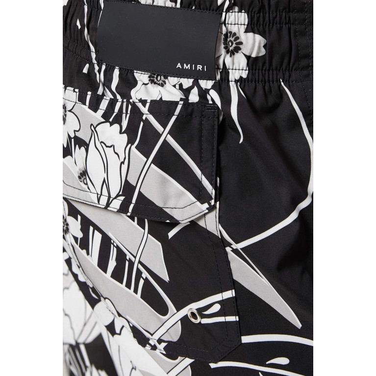 Amiri - Floral Print Swim Trunks in Nylon
