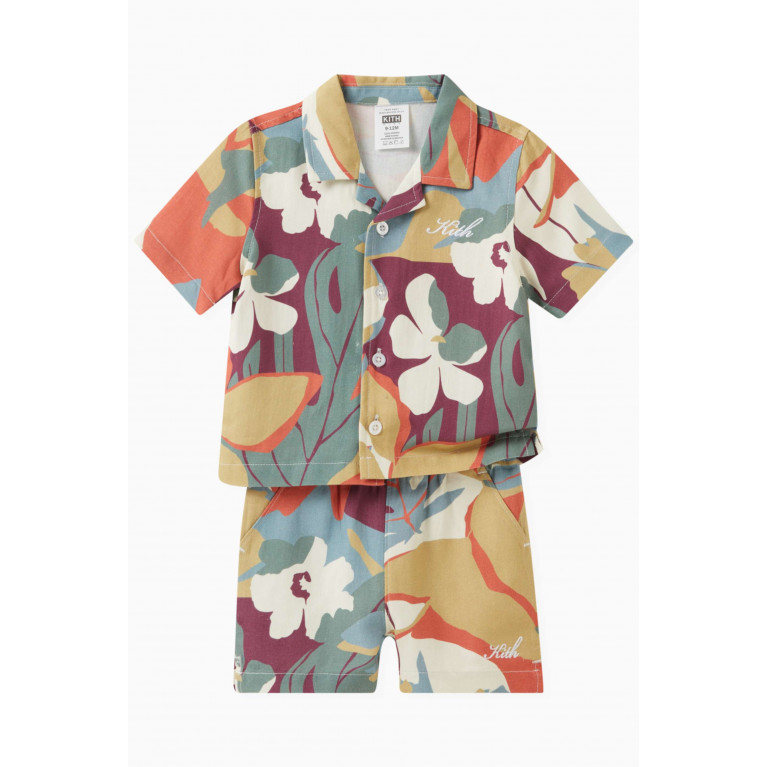Kith - Tropical Print Camp Shirt in Linen Multicolour