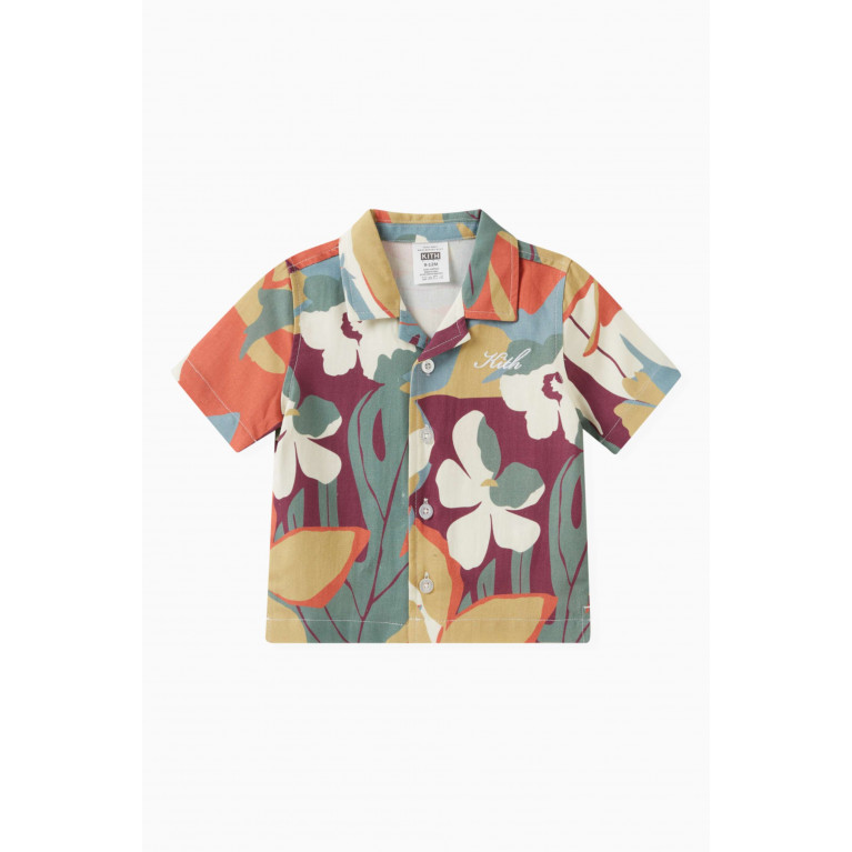 Kith - Tropical Print Camp Shirt in Linen Multicolour