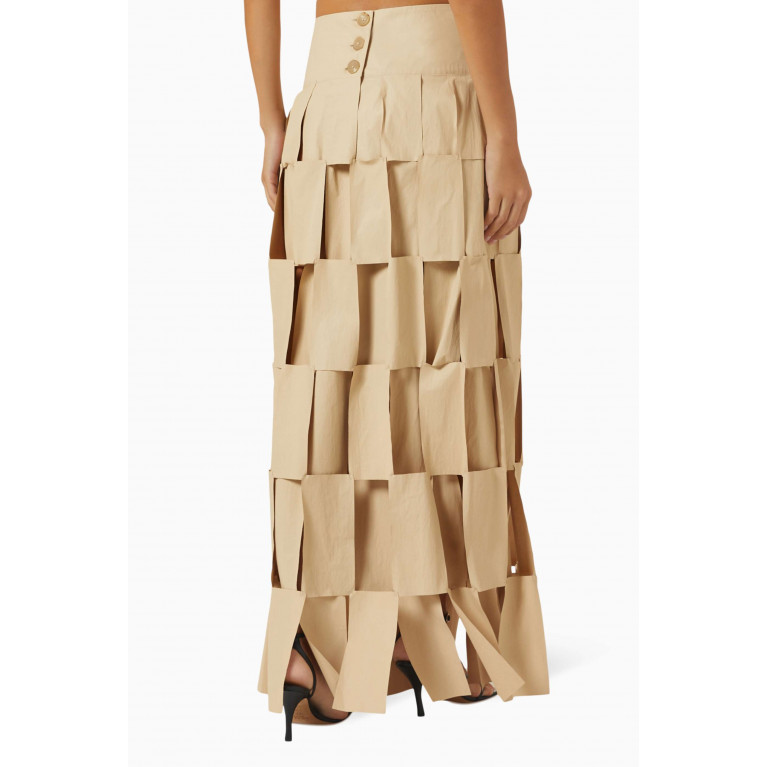 A.W.A.K.E Mode - Rectangle Double-layered Skirt in Coated-cotton