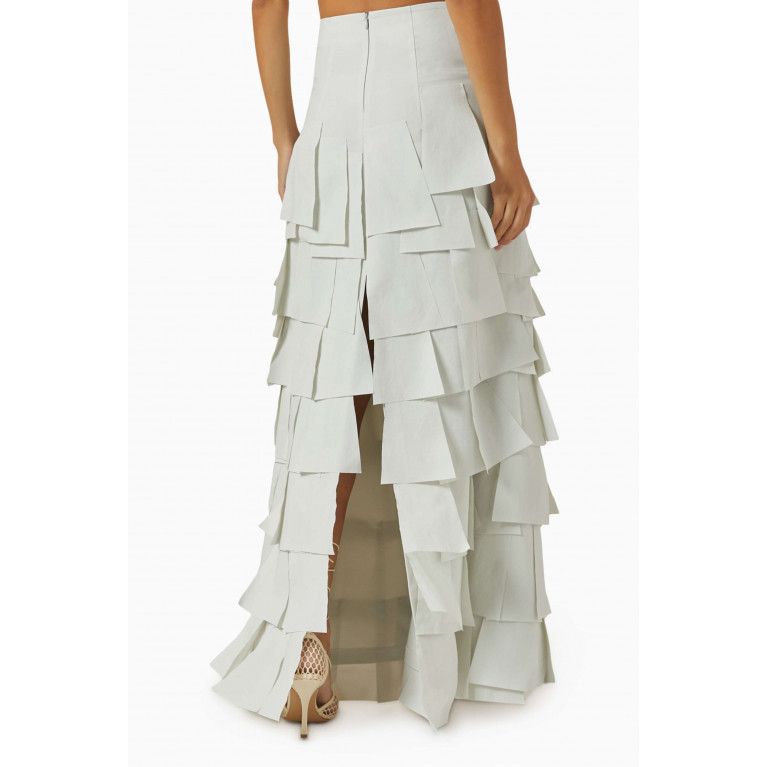 A.W.A.K.E Mode - Rectangle Double-layered Skirt in Stretch-crepe