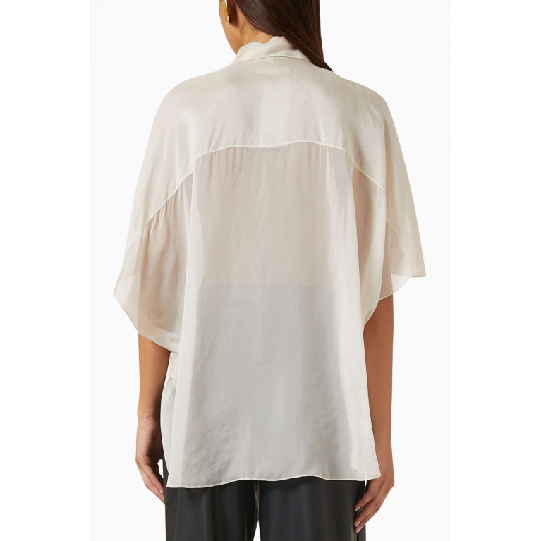 Ura - Den Sheer Shirt in Viscose-crêpe White
