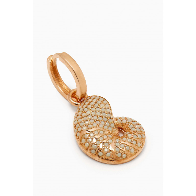 Begum Khan - Nautilus Huggie Single Earring in 24kt Rose Gold-plated Bronze