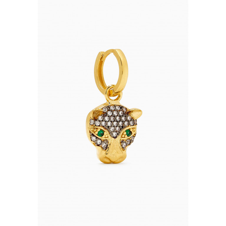 Begum Khan - Panther Single Earring in 24kt Gold-plated Bronze