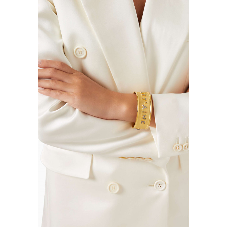 Begum Khan - Je T'Aime Cuff Bracelet in 24kt Gold-plated Bronze